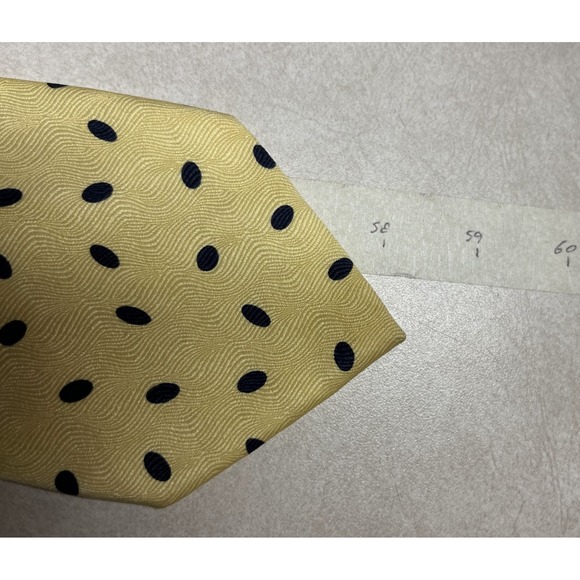 BROOKCRAFT Silk Polka Dot Men's Necktie Yellow Blue - Picture 7 of 7